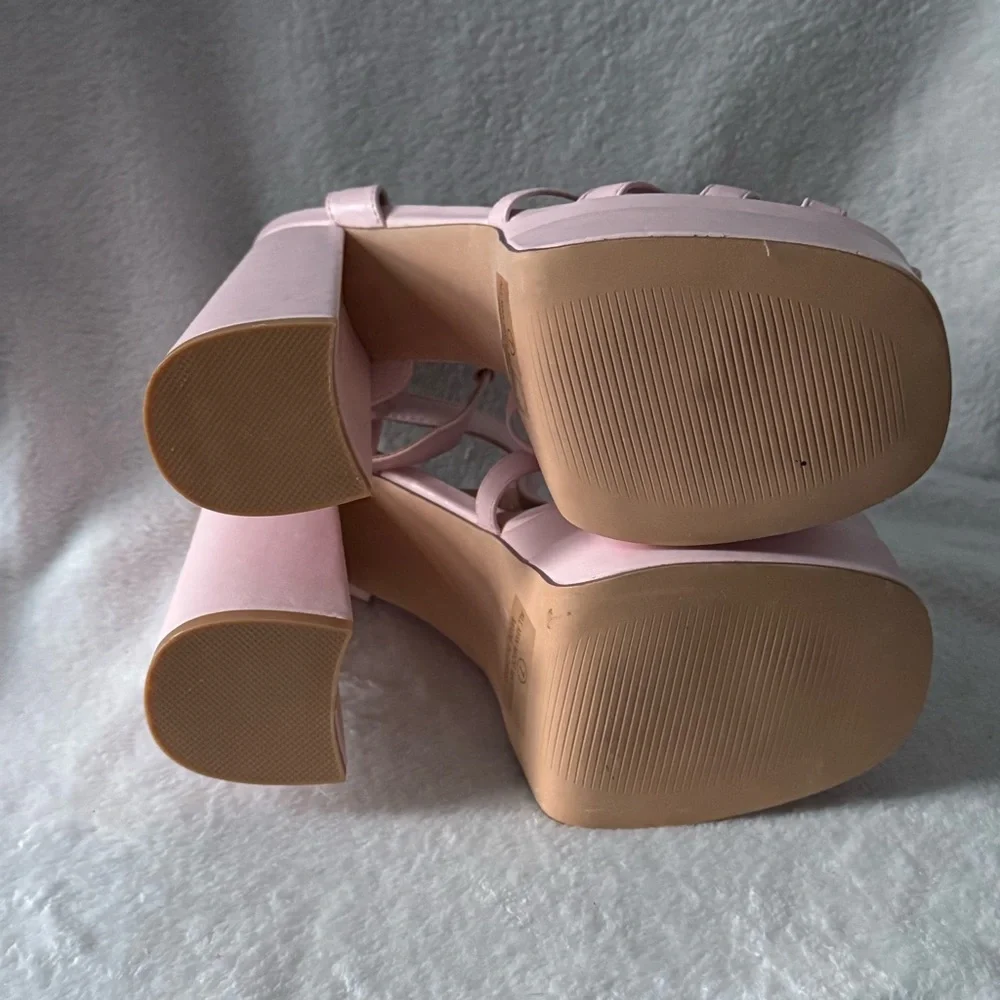 Lady GoDiva Elegant Pink Platform Heels Shoes Women’s Size 7 Hippie Y2K‎